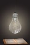 Bulb With Book Stock Photo