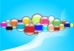 Multicolored Bubble Background Stock Photo