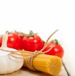 Italian Basic Pasta Ingredients Stock Photo