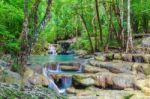 Erawan Waterfall Stock Photo