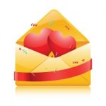 Hearts In Envelope Stock Photo