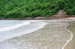 Sand Beach With Blue Ocean Stock Photo