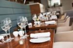 Dining Table In Restaurant Stock Photo