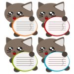 Cartoon Cat Memo Illustration Stock Photo