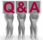 Q&a Placards Shows Online Support And Assistance Stock Photo