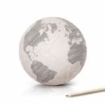 Shade America Map On Paper Globe Stock Photo