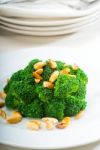 Fresh Sauteed Broccoli And Almonds Stock Photo