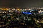 Scenic Of Hamburg Night Cityscape Stock Photo