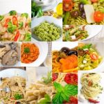 Collection Of Different Type Of Italian Pasta Collage Stock Photo