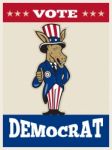 Democrat Donkey Mascot Thumbs Up Flag Stock Photo