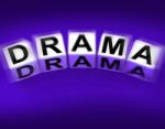 Drama Blocks Displays Dramatic Theater Or Emotional Feelings Stock Photo