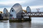 View Of The Thames Barrier Stock Photo