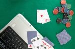 Online Gambling Still Life Stock Photo