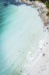 Ansons Bay From Above, Located Near Bay Of Fires On The North-east Coast Of Tasmania Stock Photo