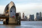 View Of The Thames Barrier Stock Photo