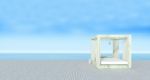 Beach Lounge With Sundeck On Sea View And Blue Sky Background-3d Stock Photo