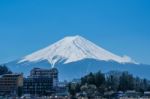 Mt. Fuji In Autumn At Kawaguchiko Lake Snow Landscape,mt. Fuji Is Famous Japan Mountain,tourist People Call Mt. Fuji As Fuji, Fujisan, Fujiyama, Fuji-san,japan Stock Photo