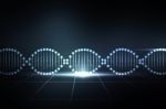 2d Render Of Dna Structure, Abstract Background Stock Photo