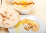 Hummus With Pita Bread Stock Photo