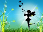 Floral Fairy Indicates Animal Bouquet And Sunlight Stock Photo