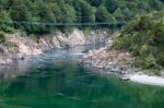 Nz Longest Swingbridge Over The Buller Gorge In New Zealand Stock Photo