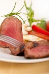 Beef Filet Mignon Grilled With Vegetables Stock Photo