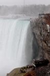 Beautiful Image With The Niagara Waterfall And Both Viewpoints Stock Photo