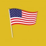 American Flag Flat Icon   Illustration  Stock Photo