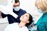 Female Patient Have X-ray Examination Stock Photo