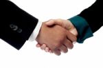 Businessmen Shaking Hands, Closeup Shot Stock Photo