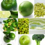 Green Healthy Food Collage Collection Stock Photo