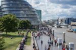 View Of City Hall London And Promenade Stock Photo