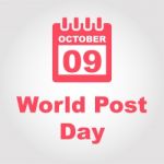 World Post Day With Calendar Icon -  Illustration Stock Photo