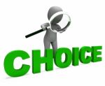 Choice Character Shows Choices Dilemma Or Options Stock Photo