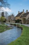 Scenic View Of Lower Slaughter Village In The Cotswolds Stock Photo