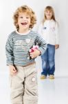 Happy Boy And Girl Stock Photo