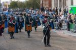 Irish Pipers Parading At The Lord Mayor's Show Stock Photo