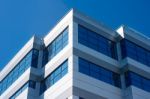 Large Windows Of The New Building As A Geometric Pattern Stock Photo