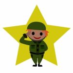 Cartoon Soldier Stock Photo