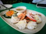 Steamed Crabs With Thai Spicy Sauce Stock Photo