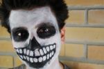 Portrait Of A Creepy Skeleton Guy (carnival Face Painting) Stock Photo