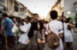 Blurred People In The Street Stock Photo