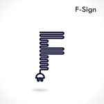 Creative F- Letter Icon Abstract Logo Design  Template Stock Photo