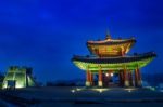 Hwaseong Fortress In Suwon,famous In Korea Stock Photo