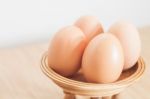 Closed Up Fresh Chicken Eggs Stock Photo