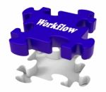 Workflow Puzzle Shows Structure Flow Or Work Procedure Stock Photo