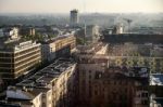 Early Morning View Over The Skyline In Warsaw Stock Photo