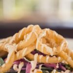 Deep Fried Calamari Rings And Salad Stock Photo