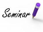 Seminar With Pencil Shows Written Appointment For A Business Con Stock Photo