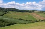 Countryside Of Val D'orcia In Tuscany Stock Photo